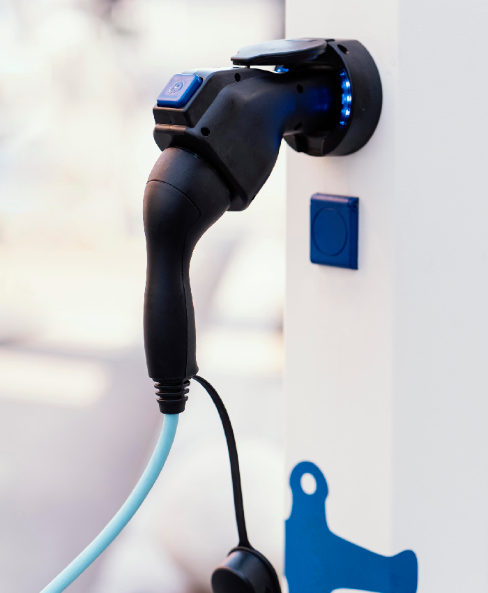 Prise de recharge pour voiture électrique branchée